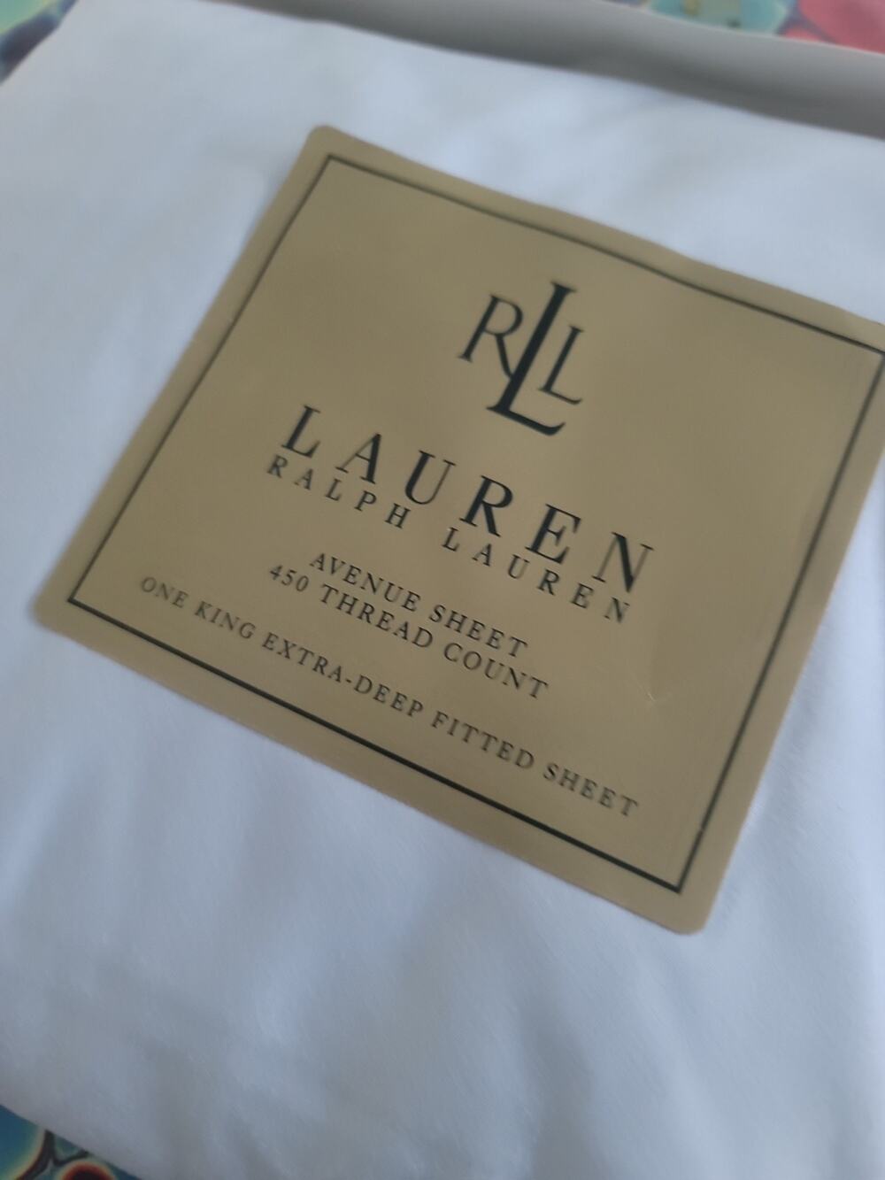 Ralph Lauren Avenue King Fitted Sheet 450 TC Maritime Blue 100% Cotton NIP